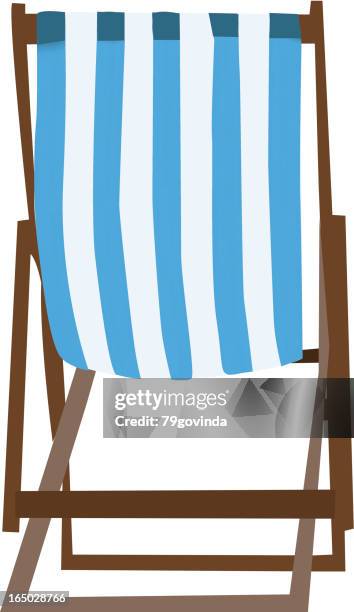 beach chair - one empty seat stock illustrations