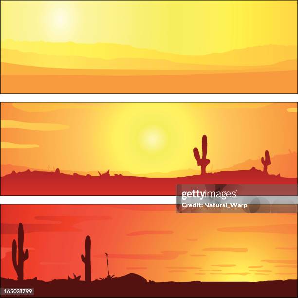 ilustraciones, imágenes clip art, dibujos animados e iconos de stock de horizonte al atardecer de comprimidos - far west