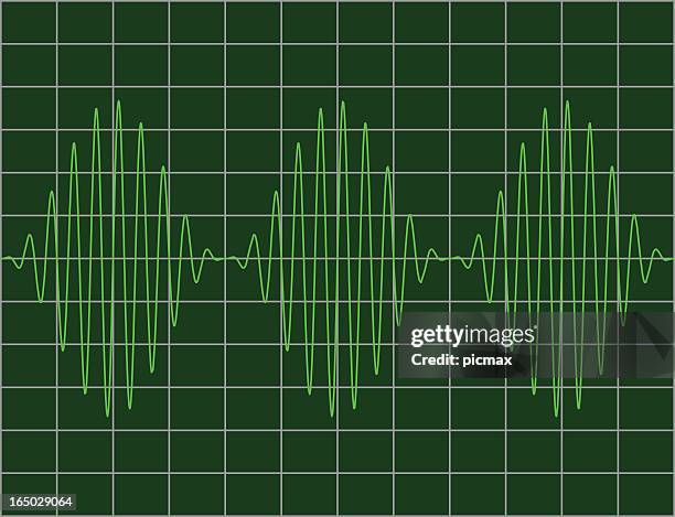 stockillustraties, clipart, cartoons en iconen met modulated sinewaves - oscilloscope