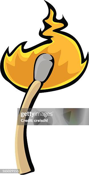 fire series - match - match flame stock illustrations