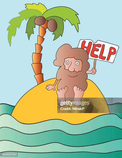 castaway hilfe - schiffbrüchiger stock-grafiken, -clipart, -cartoons und -symbole