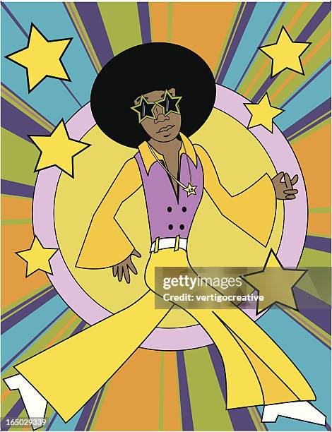 groovin' in the 70's (vector) - flared trousers stock illustrations