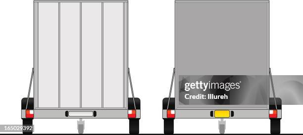 stockillustraties, clipart, cartoons en iconen met trailer backside - model to scale