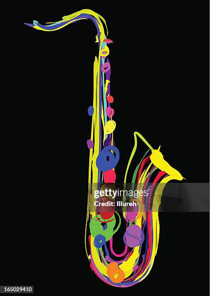 saxophone illustration - saxophone stock illustrations