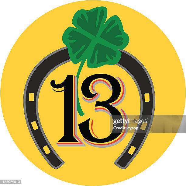 stockillustraties, clipart, cartoons en iconen met lucky 13 - vector items - 4 leaf clover