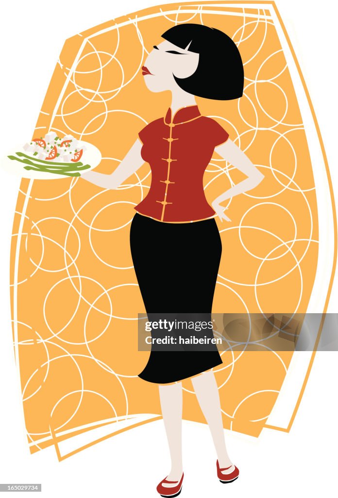Hostess in Red