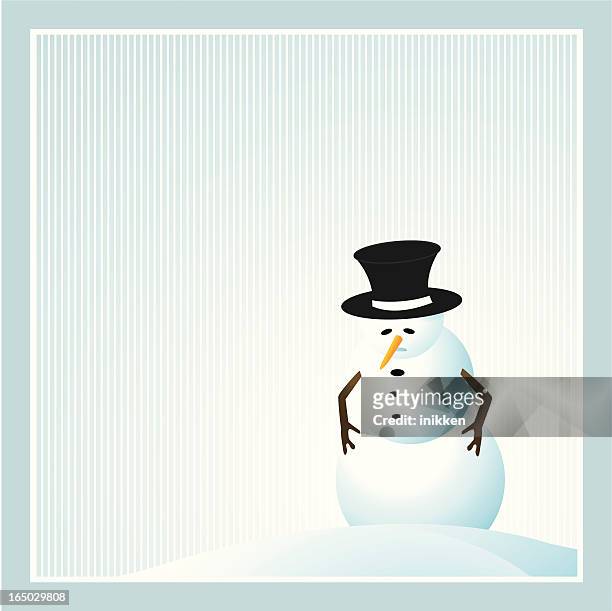 sad snowman christmas card - christmas loneliness stock illustrations