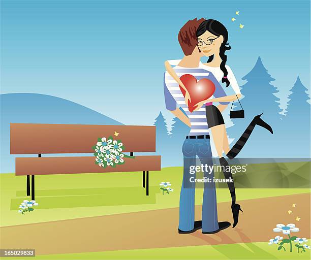 valentines time - straight path stock illustrations