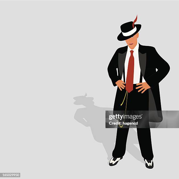 zoot suit 2 - gangster stock illustrations