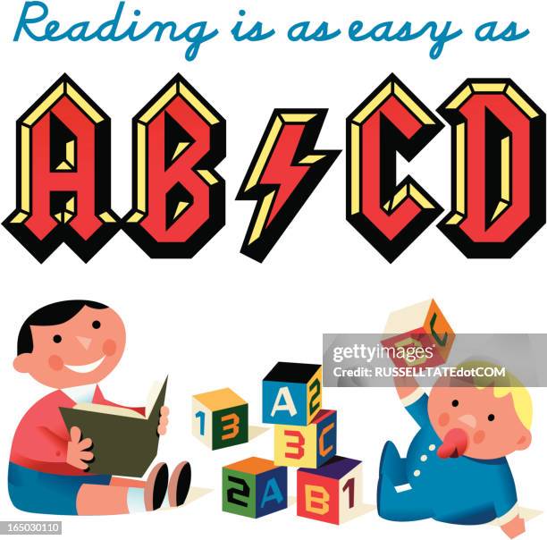 kidz abcd - abc blocks stock illustrations