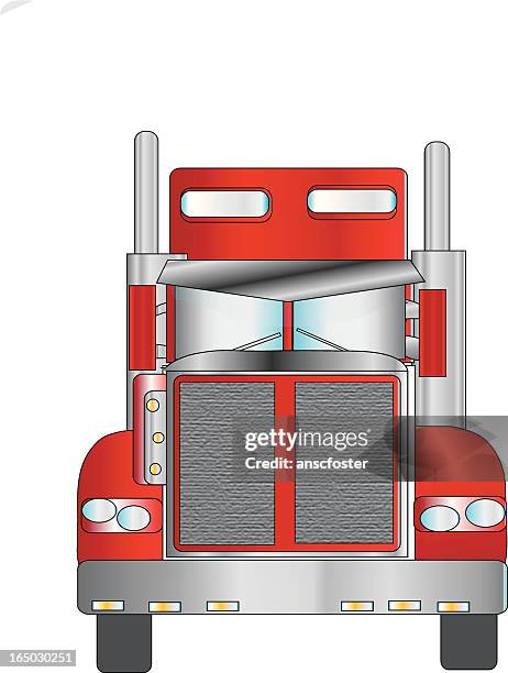 big rig front view - vector - 2004 18 stock illustrations