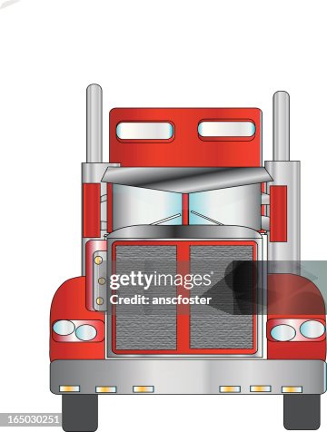 Big rig front view - vector Big rig front view - vector