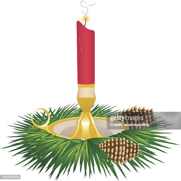 weihnachten kerze - tischdekoration stock-grafiken, -clipart, -cartoons und -symbole