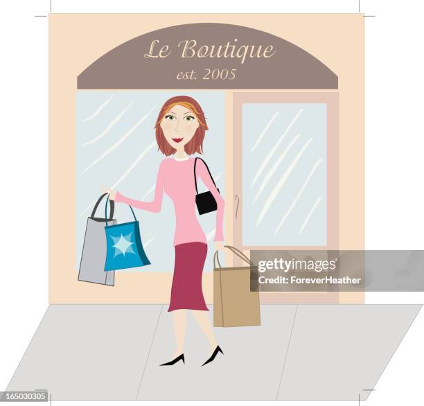 shopping diva - clothes store stock illustrations