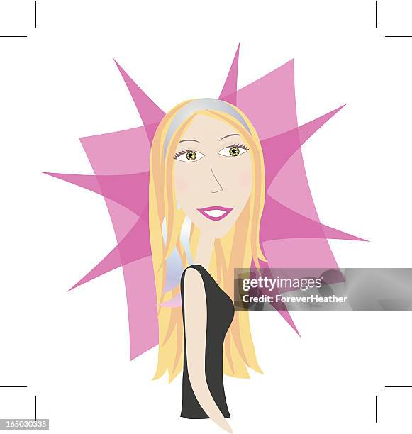 hippy chic - highlights hair stock illustrations