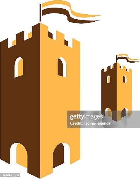castle towers - castle gate stock illustrations