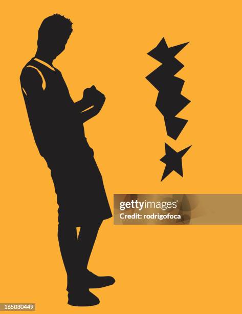 silhouette boy 02 - secondary student thinking stock illustrations