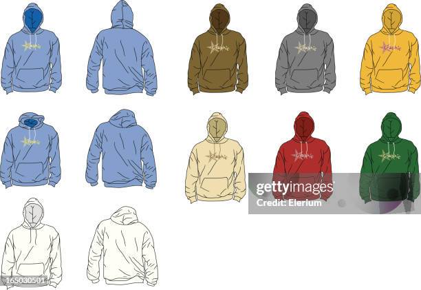 the perfect hoodie (arms down) - hooded top stock illustrations