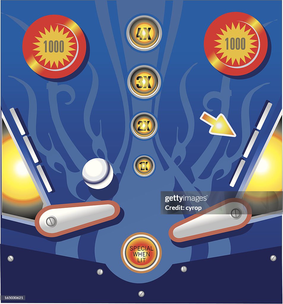 Pinball Arcade Table With Bumpers And Flippers Vector High-Res Vector ...