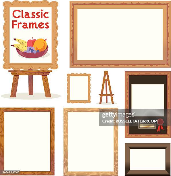 picture frames (classic) - easel stock illustrations