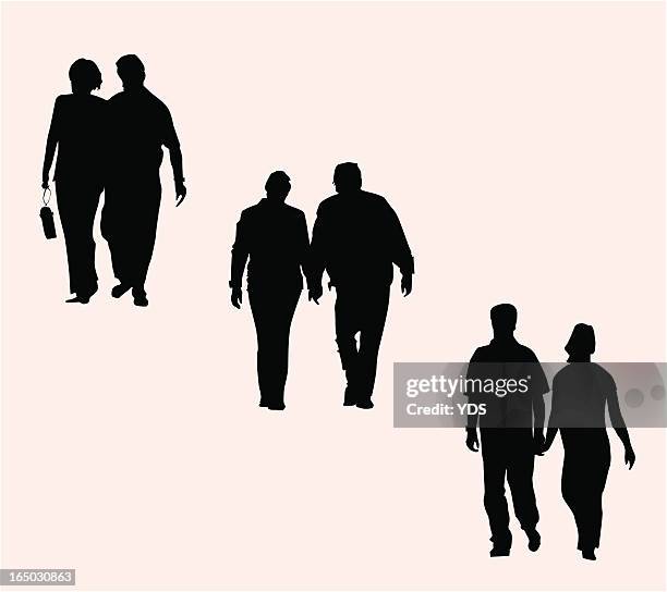 couples walking - kid acting stock illustrations