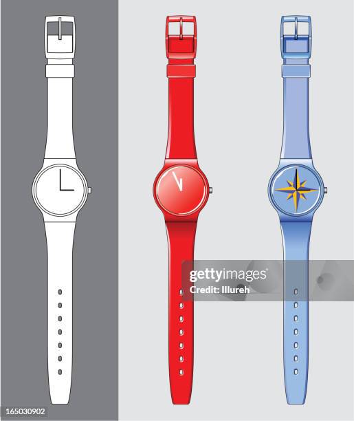 plastic wristwatch - goodie bag stock illustrations