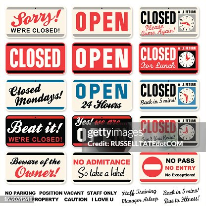 Store Signs: Open Closed + messages Store Signs: Open Closed + messages