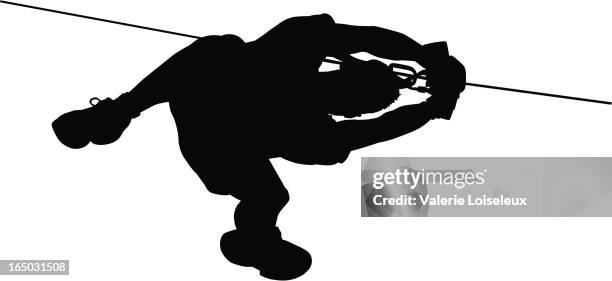 stockillustraties, clipart, cartoons en iconen met extreme sport zip line - alleen volwassenen