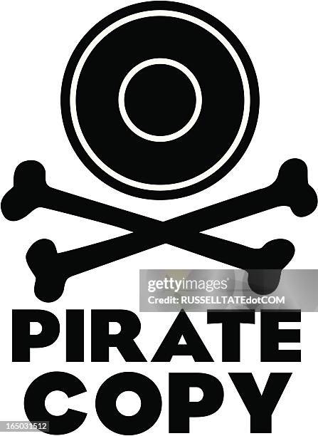 pirate copy logo - data breach stock illustrations