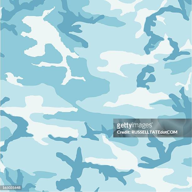 illustrations, cliparts, dessins animés et icônes de motif camouflage bleu clair - tenue de camouflage mode