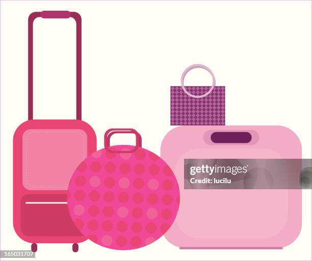 travelling bags - rolling suitcase stock illustrations
