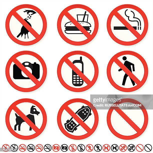 do not signs - forbidden sign stock illustrations