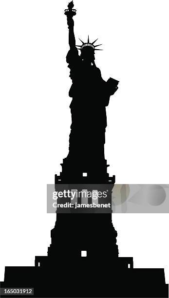 illustrations, cliparts, dessins animés et icônes de silhouette de la statue de la liberté (vecteur - statue de la liberté
