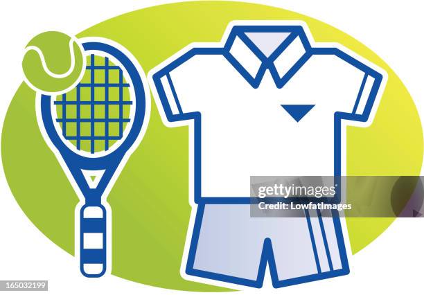 ilustraciones, imágenes clip art, dibujos animados e iconos de stock de kit de tenis - península olímpica