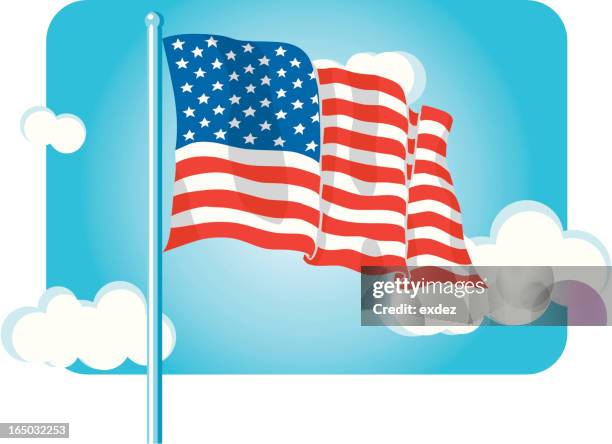 flag of usa - flag waving vector stock illustrations