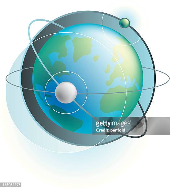 orbit - satellite view stock-grafiken, -clipart, -cartoons und -symbole
