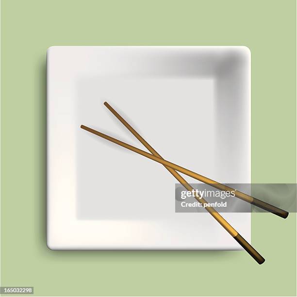 square plate - white table setting stock illustrations