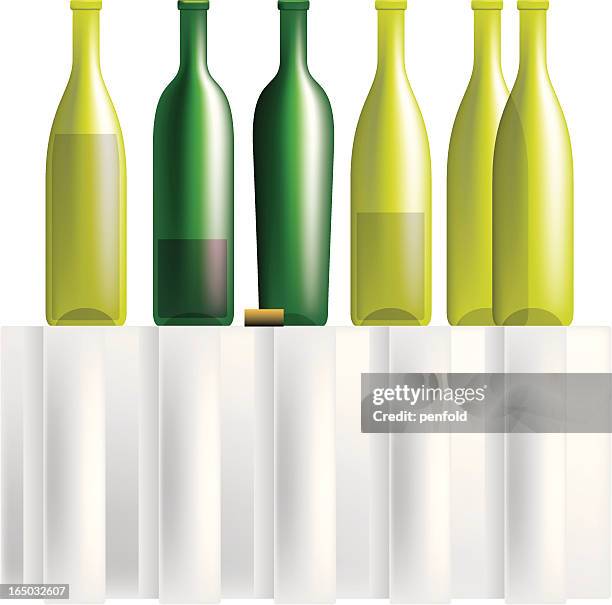 wine bottles - napa valley stock illustrations
