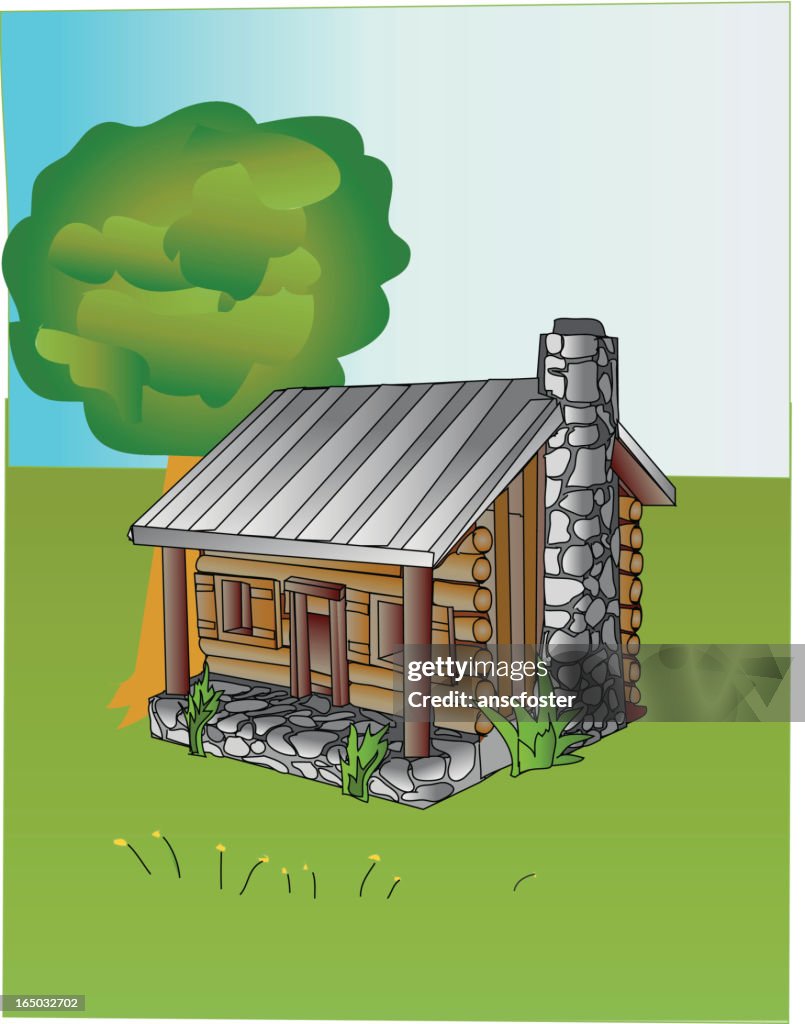 Spring cabin - vector