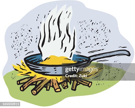 Pan on open fire Pan on open fire