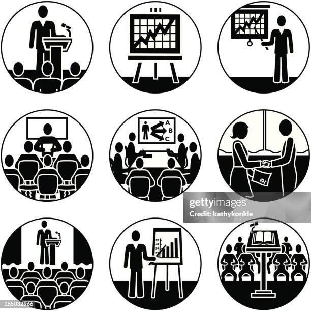 business 05 presentations - speaker vibration stock illustrations