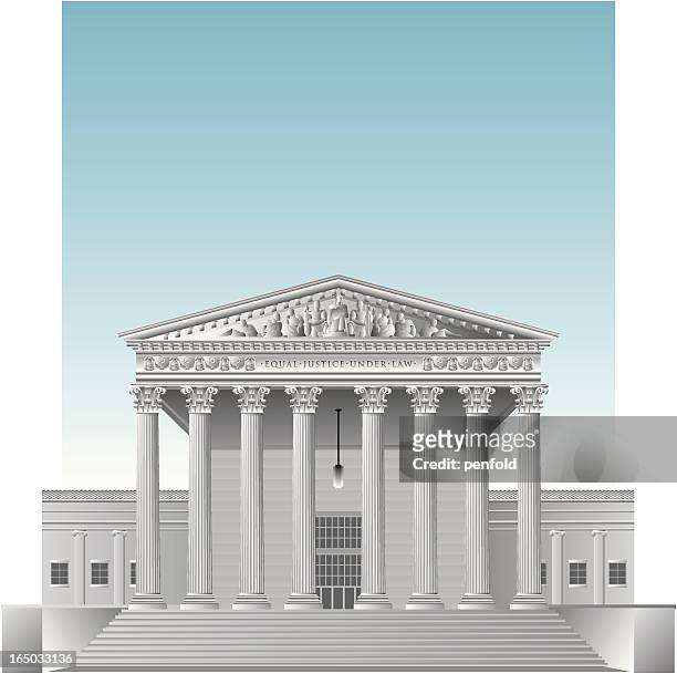 drawing of the us supreme court - pediment stock illustrations