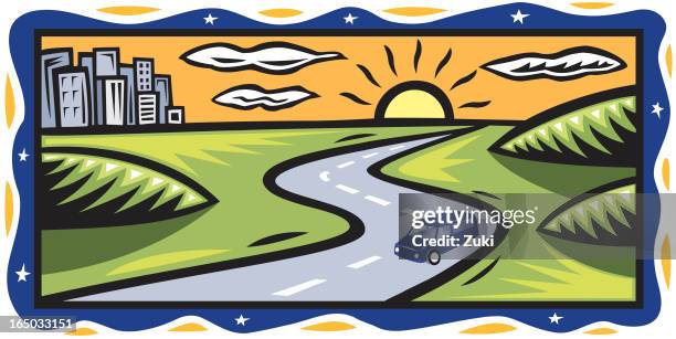 travel - interstate highway stock illustrations
