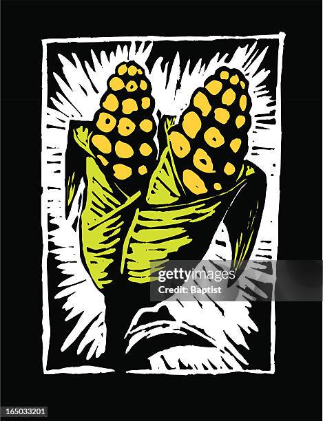 stockillustraties, clipart, cartoons en iconen met corn (vector) - lino