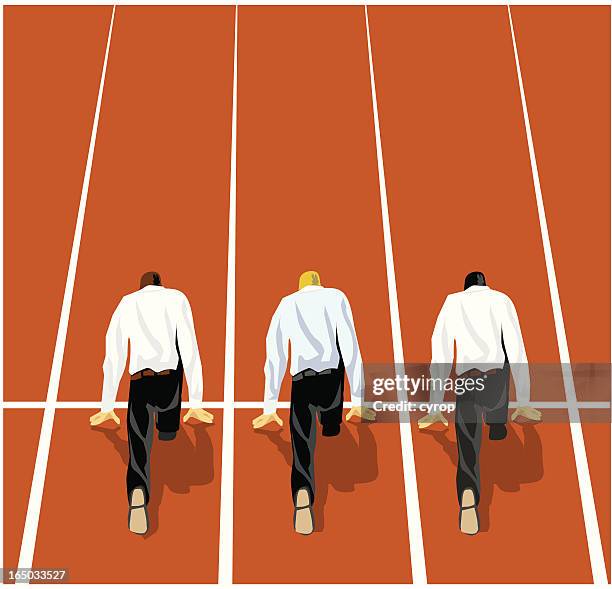 about to run 2 - upper back view - running behind stock illustrations