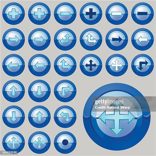 aqua set : arrows - top angle stock illustrations