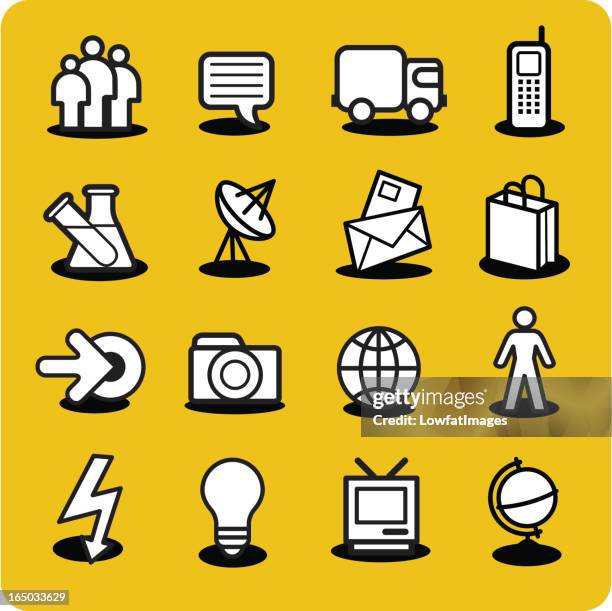 icon collection - weather radar graphic stock illustrations