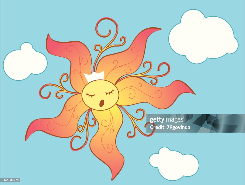 Fiery sun