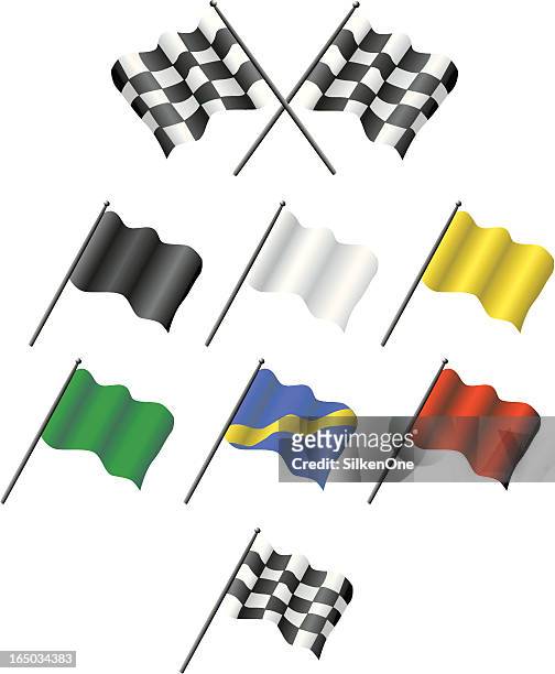 racing flags - checkered flag stock illustrations