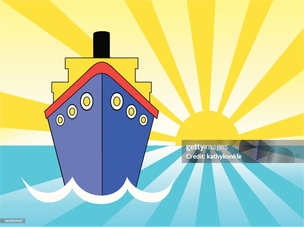 Cruise ship sunset